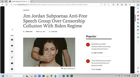 Jim Jordan Subpoenas Anti-Free Speech Group Over Censorship Collusion With Biden Regime