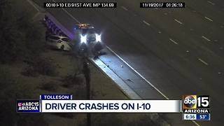 Driver crashes on I-10 near 91st Avenue