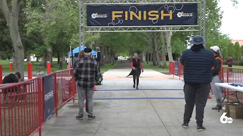 Runners tackle a marathon in the Runtastic Bogus event in Boise