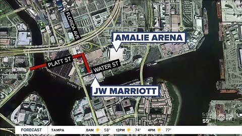 Temporary lane closures in downtown Tampa near Water Street District start Monday