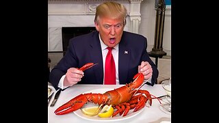 AI art: Donald Trump eating a lobster 🦞