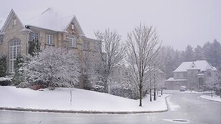 Snowfall Walk in Toronto Suburbs Snow Relaxing Sound and Piano Music