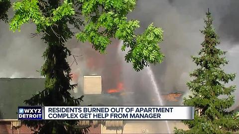 Residents burned out of apartment complex get help from manager