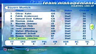 FIFA 2001 Bayern Munich Overall Player Ratings