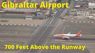 Crazy Airport Takeoff, Gibraltar, Watch from 700 feet Above the Runway