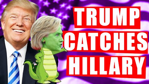 Trump Catches Hillary Clinton (Man Catches Alligator with Trash Can)