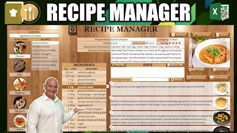 How To Create Your Own Recipe Manager Application In Excel [Masterclass + Free Download]