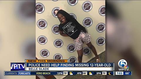 12-year-old Belle Glade girl missing