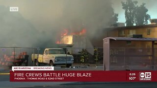 Fire crews battle huge blaze in Phoenix