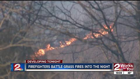 Multiple fire departments battle Kellyville grass fires