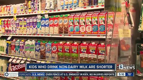 Children who drink non-dairy milk are shorter, says study
