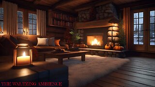 A Cozy Snowfall Evening In A Rustic Cabin 🌨️🏡❄️🪵