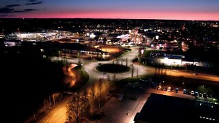 4k Drone Footage | Sweden | Gävle | City Night Lights
