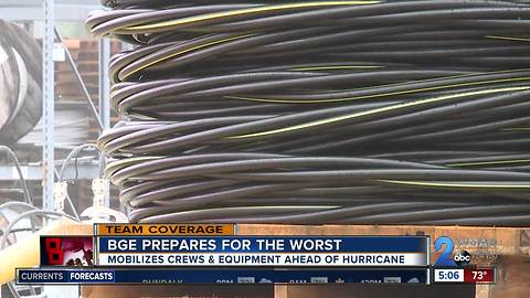 BGE prepares for worst from Hurricane Florence