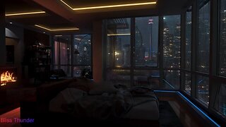 🎧 Night City Rain And Thunders For Sleeping And Relax