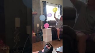 Tyler showing off his pro skills at stacking balloons