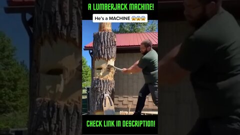He's a Lumberjack Machine! Amazing #Shorts #YoutubeShort #ExtremeSports #Lumberjack #Axe #LumberChop