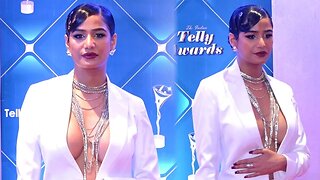 Oh la la Hot Diva Poonam Pandey Looking Absolutely stunning in White Outfit at Telly Awards 2023