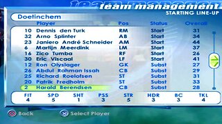 FIFA 2001 Doetinchem Overall Player Ratings