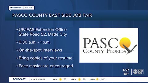 Pasco County holding an in-person job fair on Tuesday, May 4 to fill dozens of openings