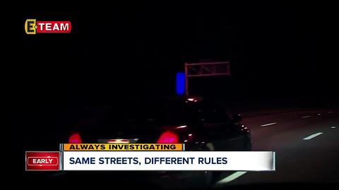 Different law enforcement agency pursuit policies create different rules for the same streets