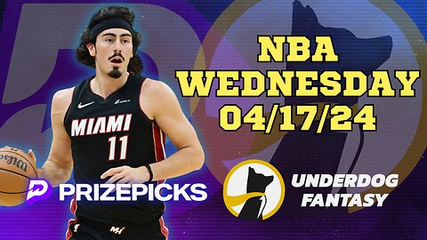 #PRIZEPICKS | #UNDERDOGFANTASY BEST PICKS FOR #NBA WEDNESDAY | 04/17/24 | #BASKETBALL | TODAY |