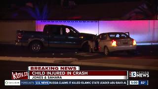 Child injured in crash near Jones & Sahara