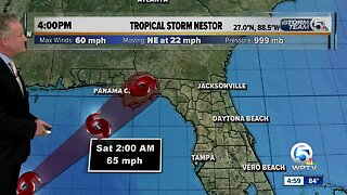 Updated Tropical Storm Nestor forecast