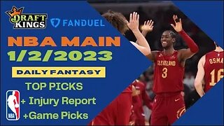 Dreams Top Picks NBA DFS Today Main Slate 1/2/23 Daily Fantasy Sports Strategy DraftKings FanDuel