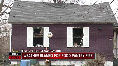 Downed power line blames for fire that destroyed food pantry