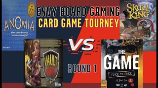 Card Game Tourney: Last Match of Round 1 - Anomia vs Vault Wars, Skull King vs The Game F2F