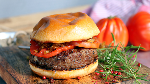 Chili Cheese & Bacon Stuffed CheeseBurger