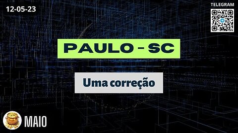 PAULO-SC Uma correção na informação Operações