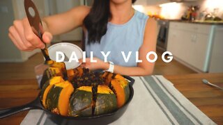 Daily Life Vlog | Weekend cleaning, fall foods, stuffed kabocha squash, zucchini lasagna, trail run