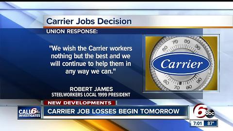 First wave of Carrier layoffs begin Thursday, second round will begin 3 days before Christmas
