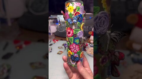 Floral and butterfly vase @ArtworkByColleen