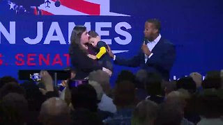 John James speaks to supporters after Debbie Stabenow wins re-election