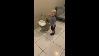 Watch This Toddler Play The Drums