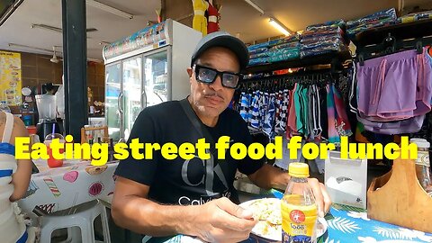 Eating street food for lunch in Pattaya