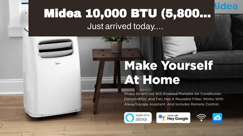 Midea 10,000 BTU (5,800 BTU SACC) Portable Air Conditioner, Cools up to 200 Sq. Ft., Works as D...