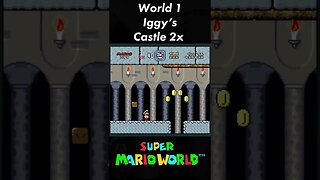 SNES Super Mario World - Iggy's Castle 2x Speed #shorts