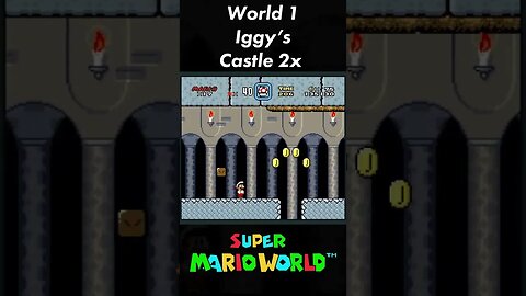 SNES Super Mario World - Iggy's Castle 2x Speed #shorts