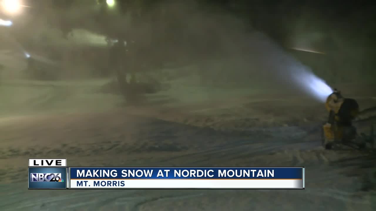 Making snow at Nordic Mountain