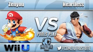 eM | Zenyou (Mario) vs. Heartless (Ryu) - Wii U Pools Play - Frostbite 2018