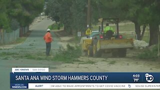 Santa Ana wind storm hammers San Diego County