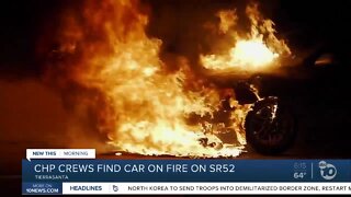 Driver nowhere to be found after car found on fire on SR-52