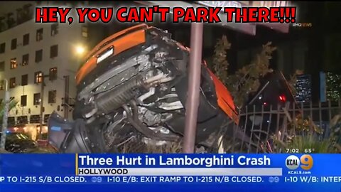 LAMBO OWNER'S BAD PARKING JOB!!! #car #cars #carcrash #carcrashes #lamborghini #lambo #fail #idiot