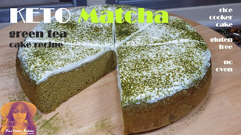 KETO Matcha Green Tea Cake Recipe | Greek Yogurt Frosting | EASY RICE COOKER CAKE RECIPES