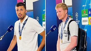 Rodri and Kevin De Bruyne speak post-match after Champions League and historic treble win