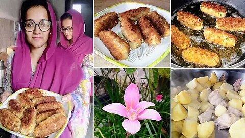 Dopahar ka khana | Chicken Cutlet 🍗| Morning to evening routines | Qurat Zohaib